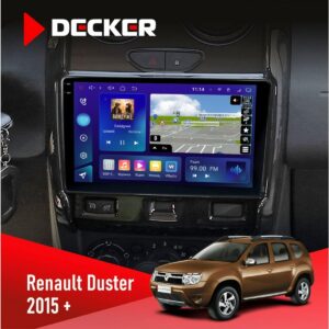 Штатна магнітола Decker D9-009 для Renault Duster 2015-2022 з 2K екраном