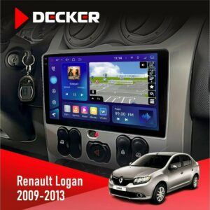 Штатна магнітола Renault Logan 2009-2013 Decker D9-009 4x64, DSP, 4G, 2k