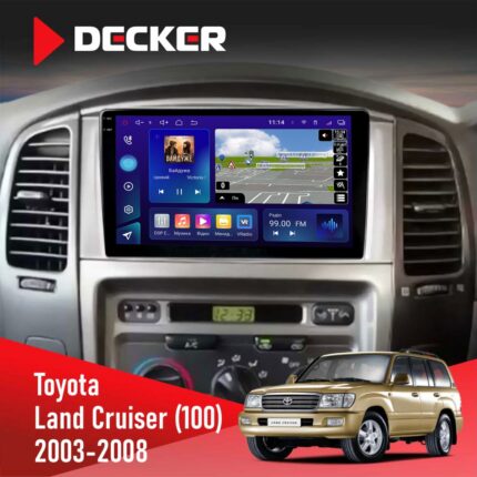 Штатна магнітола Toyota Land Cruiser 100 Decker D9-005 з екраном 2K, 4G та DSP