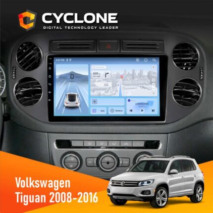 Штатна магнітола Volkswagen Tiguan 2011-2016 Cyclone C9-012 4x64 DSP 4G на головному екрані