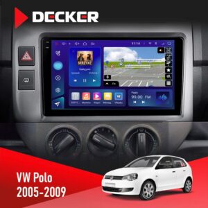 Штатна магнітола Volkswagen Polo 2005-2009 Decker D9-009 4x64, DSP, 4G, 2k