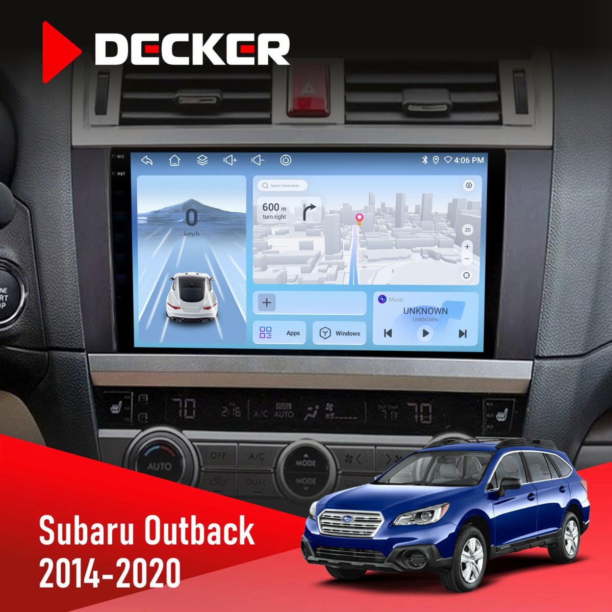 Штатна магнітола Subaru Outback 2014-2020 Decker D9-010 6x128 DSP 4G 2K Штатна магнітола Subaru Outback 2014-2020 Decker D9-010 6x128 DSP 4G 2K - Зображення 1