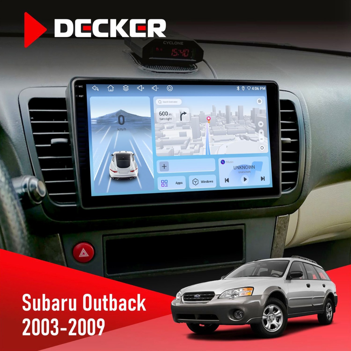 Штатна магнітола Subaru Outback 2003-2009 Decker D9-010 6x128 DSP 4G 2K Штатна магнітола Subaru Outback 2003-2009 Decker D9-010 6x128 DSP 4G 2K - Зображення 1