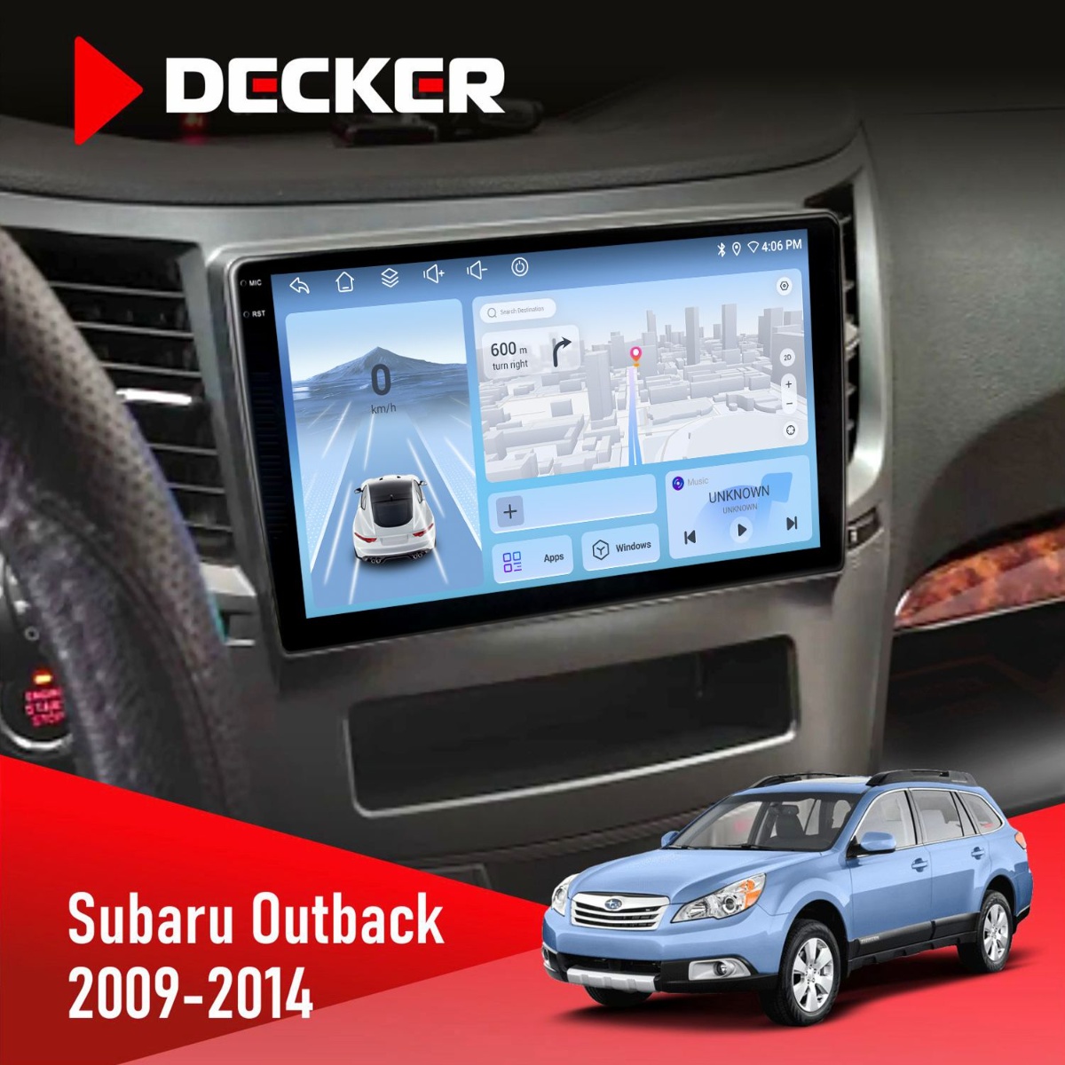 Штатна магнітола Subaru Outback 2009-2014 Decker D9-010 6x128 DSP 4G 2K Штатна магнітола Subaru Outback 2009-2014 Decker D9-010 6x128 DSP 4G 2K - Зображення 1