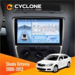 Штатна магнітола Skoda Octavia A5 2008-2013 Silver Cyclone C10-012 4x64 DSP 4G