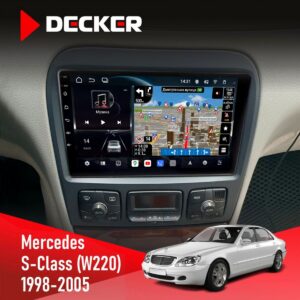 Штатна магнітола Mercedes S Class W220 1998-2005 Most Decker D9-011 4x64 DSP 4G 360 — вигляд передньої панелі
