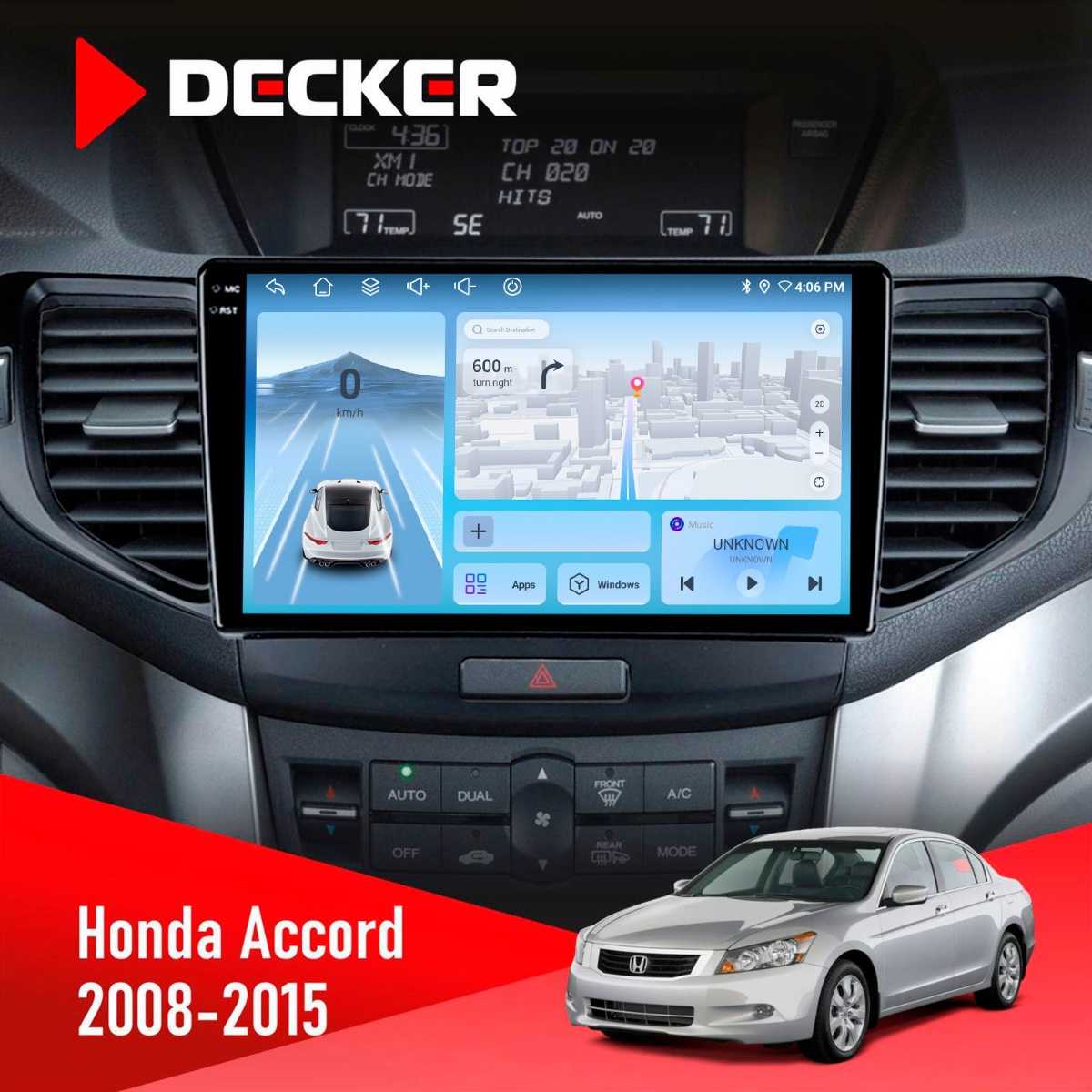 Штатна магнітола Honda Accord 8 2008-2015 Amp Decker D9-010 6x128 DSP 4G 2K Штатна магнітола Honda Accord 8 2008-2015 Amp Decker D9-010 6x128 DSP 4G 2K - Зображення 1