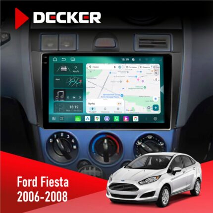 Штатна магнітола Ford Fiesta Decker D9-004 на панелі автомобіля