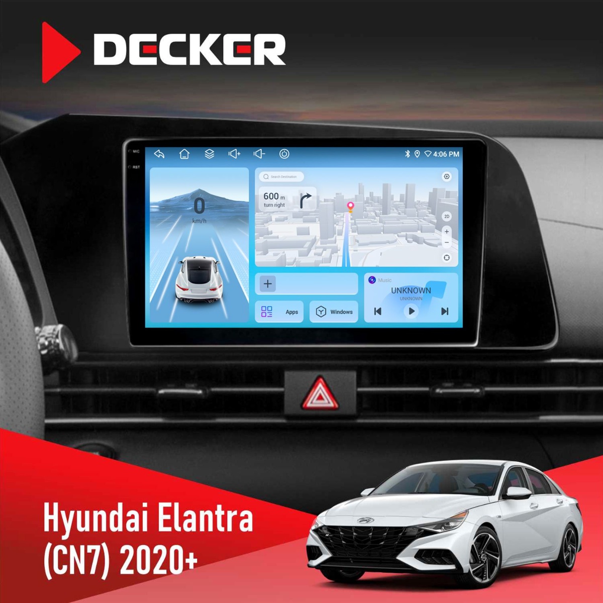 Штатна магнітола Hyundai Elantra 2021 Decker D9-010 6x128 DSP 4G 2K Штатна магнітола Hyundai Elantra 2021 Decker D9-010 6x128 DSP 4G 2K - Зображення 1