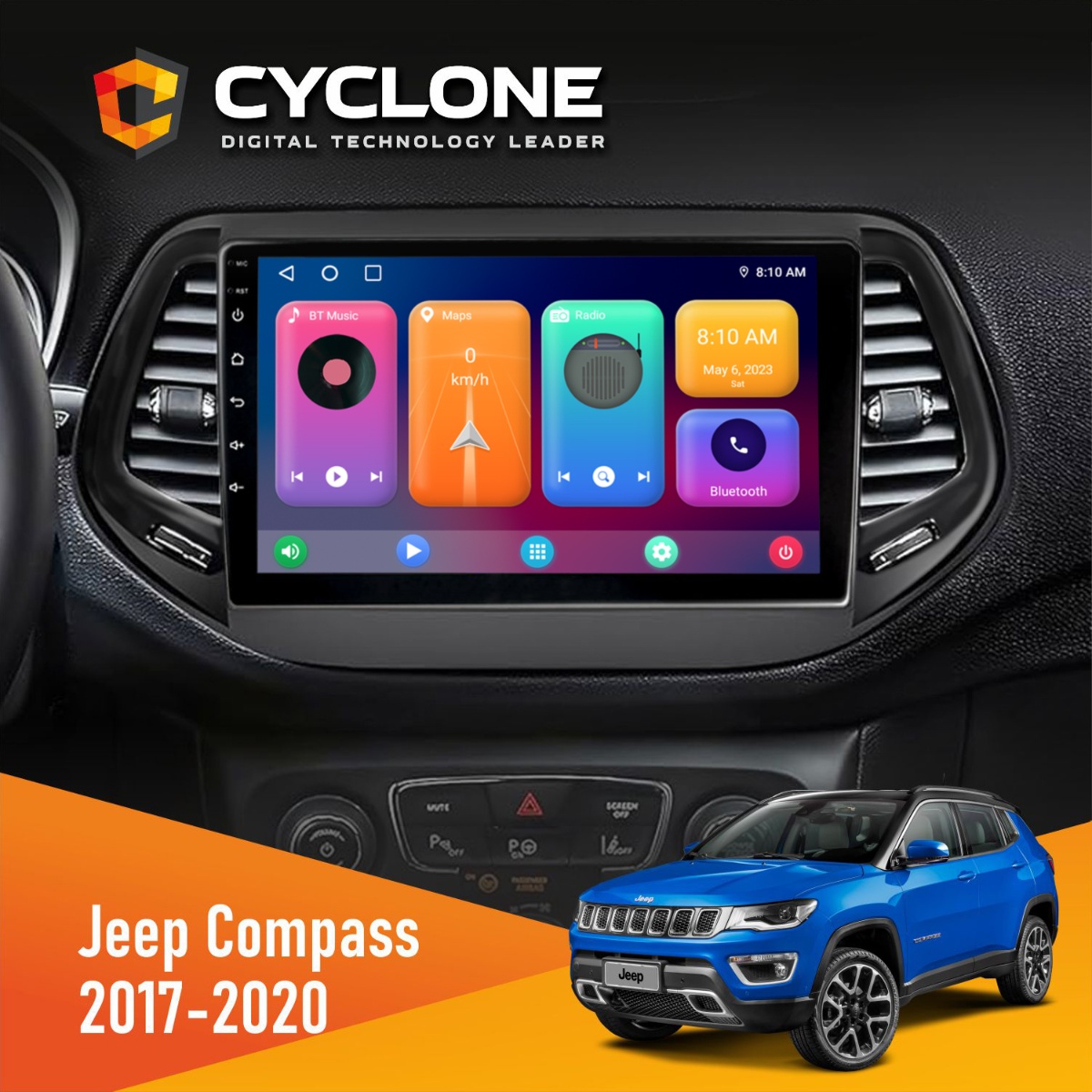 Штатна магнітола Jeep Compass 2017-2020 Cyclone C10-001 2x64 CPL Jeep Compass 2017 2020 магнітола