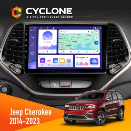 Штатна магнітола Jeep Cherokee 2014-2023 Cyclone C10-011 4x64, DSP