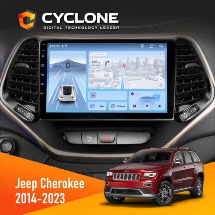Штатна магнітола для Jeep Cherokee 2014-2023 Cyclone C10-012 4x64 DSP 4G