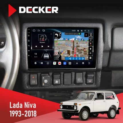 Штатна магнітола Lada Niva Decker D9 011 4x64 DSP 4G 360 встановлена у салоні