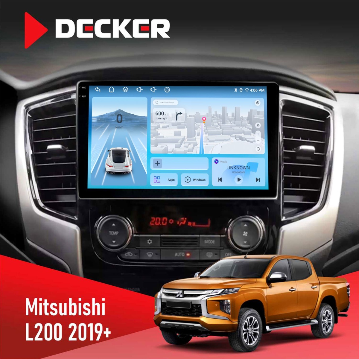 Штатна магнітола Mitsubishi L200 2019 Decker D9-010 6x128 DSP 4G 2K Штатна магнітола Mitsubishi L200 2019 Decker D9-010 6x128 DSP 4G 2K - Зображення 1