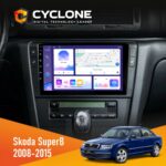 Штатна магнітола Skoda SuperB 2001-2008 Cyclone C9-011 4x64, DSP