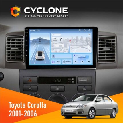 Штатна магнітола Toyota Corolla 2001-2006 Cyclone C9-012 4x64 DSP 4G