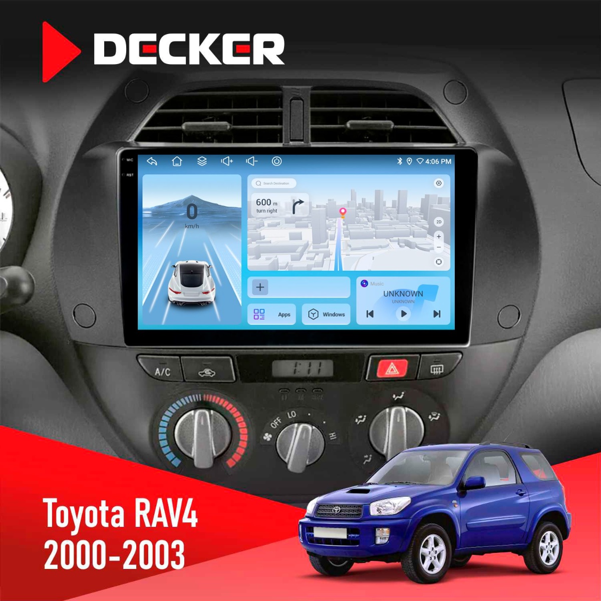 Штатна магнітола Toyota RAV4 2000-2003 Decker D9-010 6x128 DSP 4G 2K Штатна магнітола Toyota RAV4 2000-2003 Decker D9-010 6x128 DSP 4G 2K - Зображення 1