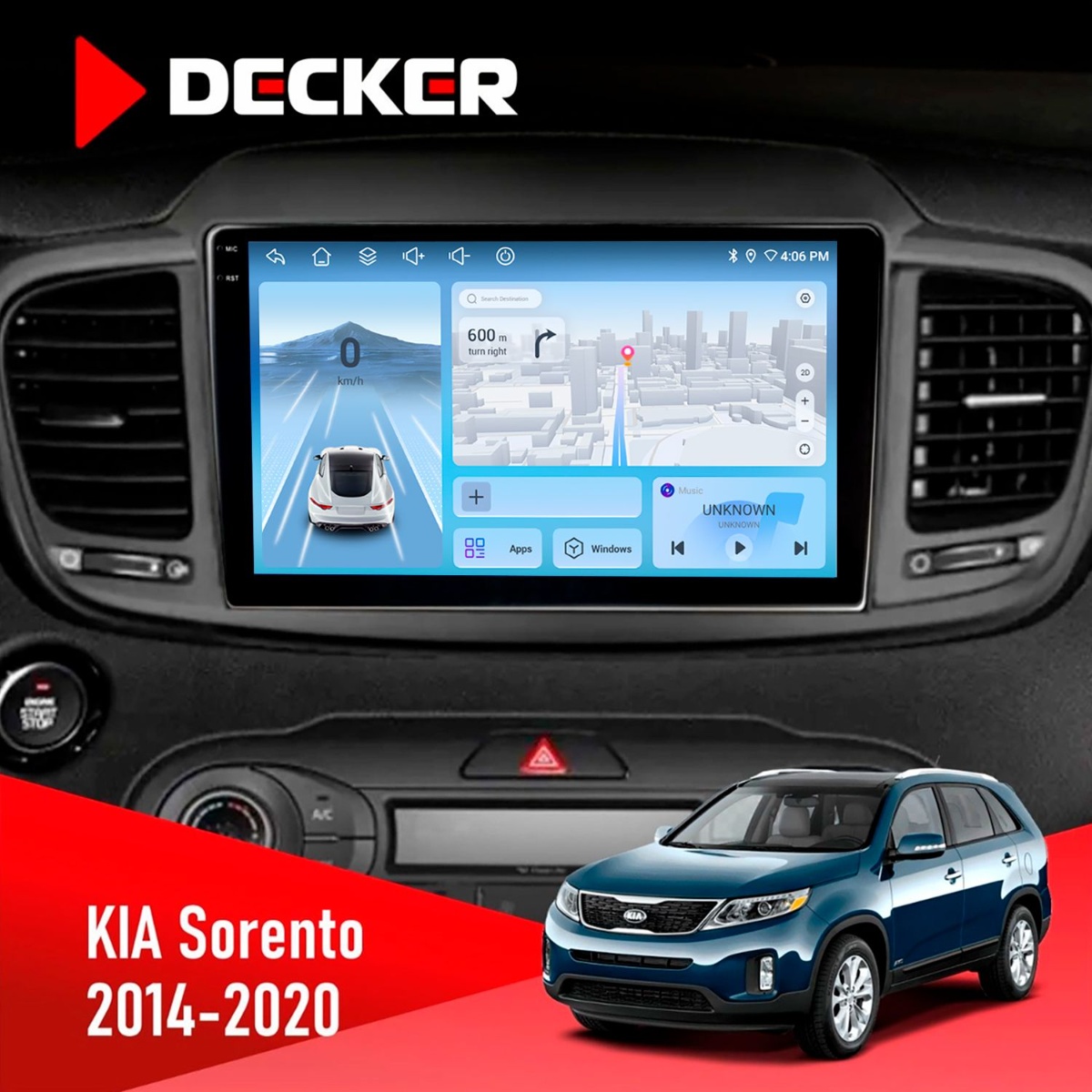 Штатна магнітола KIA Sorento 2014-2020 Decker D10-010 6x128 DSP 4G 2K Штатна магнітола KIA Sorento 2014-2020 Decker D10-010 6x128, DSP, 4G, 2K - Зображення 1