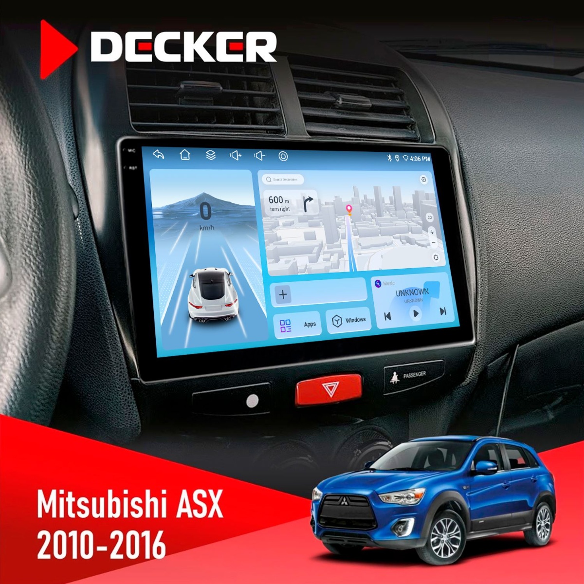 Штатна магнітола Mitsubishi ASX 2010-2016 Decker D10-010 6x128 DSP 4G 2K Штатна магнітола Mitsubishi ASX 2010-2016 Decker D10-010 6x128, DSP, 4G, 2K - Зображення 1
