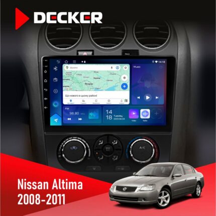 Штатна магнітола Nissan Altima 2008-2011 Decker D10-007 з екраном QLED