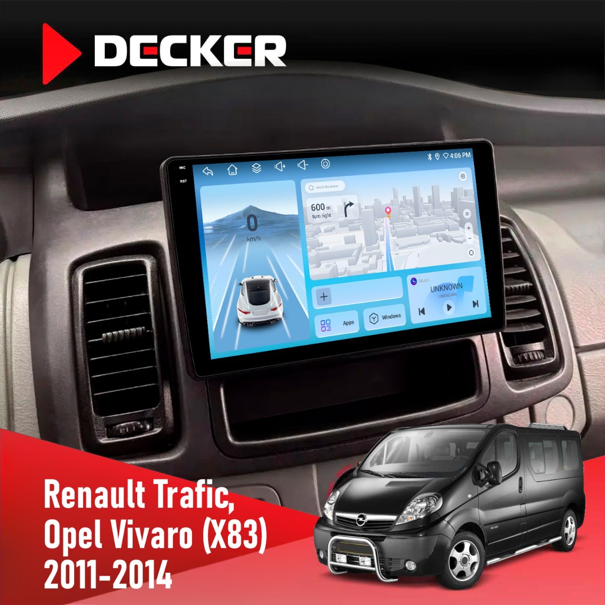 Штатна магнітола Opel Vivaro 2011-2015 Decker D10-010 6x128 DSP 4G 2K Штатна магнітола Opel Vivaro 2011-2015 Decker D10-010 6x128, DSP, 4G, 2K - Зображення 1