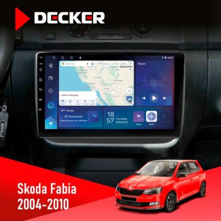 Штатна магнітола Skoda Fabia Decker D10-007 з 4G, DSP та круговим оглядом 360