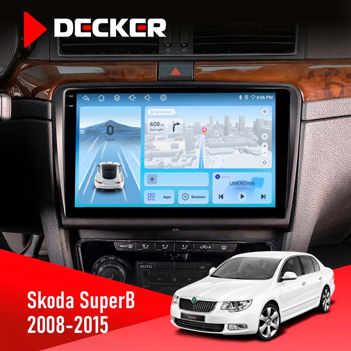 Штатна магнітола Skoda SuperB 2008-2015 Decker D10-010 6x128 DSP 4G 2K Штатна магнітола Skoda SuperB 2008-2015 Decker D10-010 6x128, DSP, 4G, 2K - Зображення 1