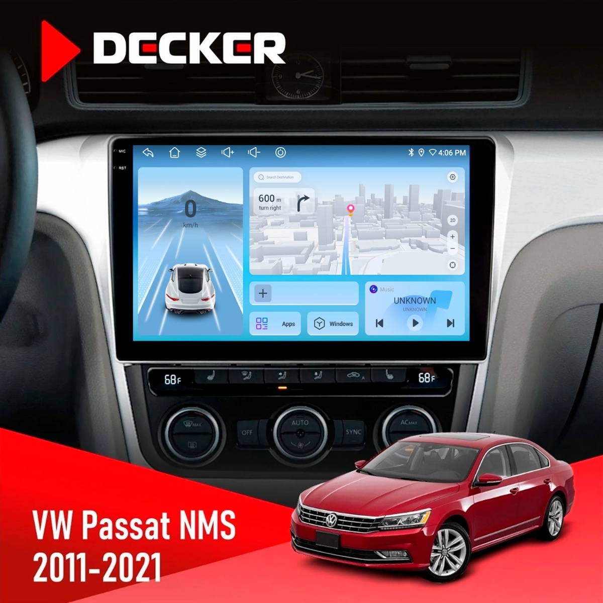 Штатна магнітола Volkswagen Passat NMS 2011-2021 Decker D10-010 6x128 DSP 4G 2K Штатна магнітола Volkswagen Passat NMS 2011-2021 Decker D10-010 6x128, DSP, 4G, 2K - Зображення 1