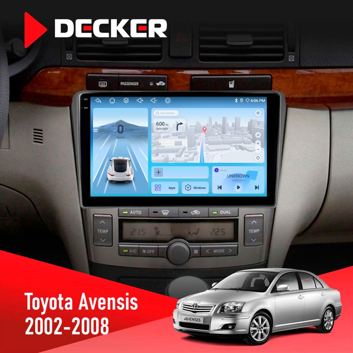 Штатна магнітола Toyota Avensis 2002-2008 Black Decker D9-010 6x128 DSP 4G 2K Штатна магнітола Toyota Avensis 2002-2008 Black Decker D9-010 6x128 DSP 4G 2K - Зображення 1