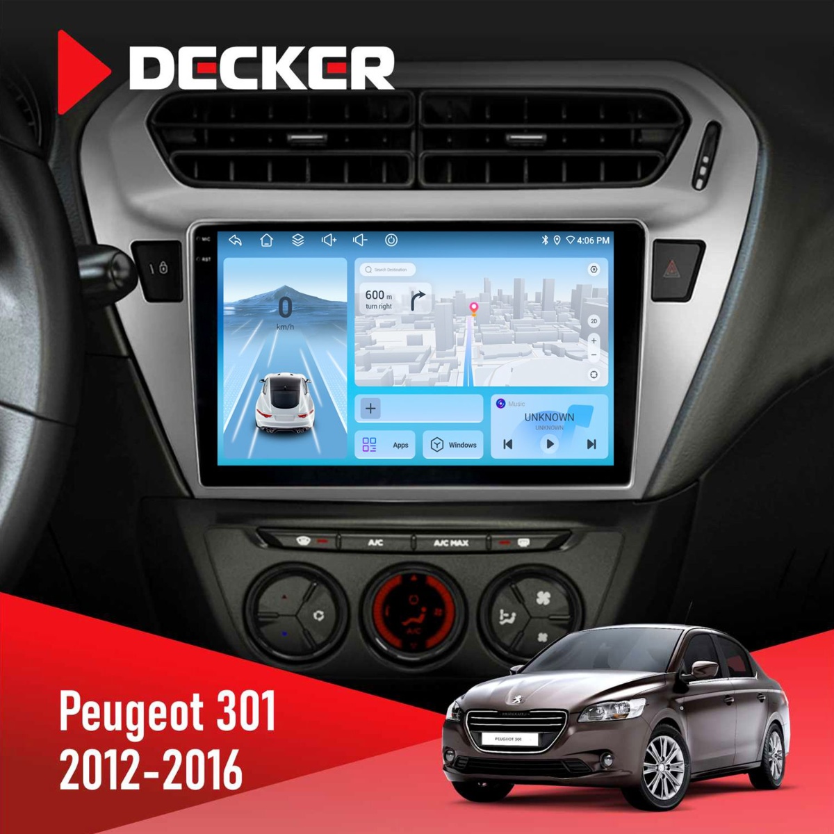Штатна магнітола Peugeot 301 2012-2016 Black Decker D9-010 6x128 DSP 4G 2K Штатна магнітола Peugeot 301 2012-2016 Black Decker D9-010 6x128 DSP 4G 2K - Зображення 1