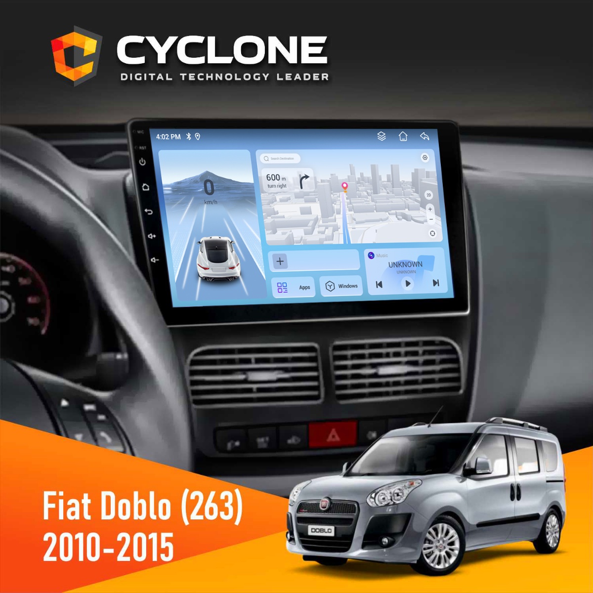 Штатна магнітола Fiat Doblo (263) 2010-2015 Cyclone C10-012 4x64 DSP 4G Штатна магнітола Fiat Doblo 2010-2015 Cyclone C10-012 4x64 DSP 4G