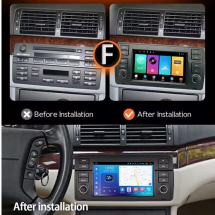 Штатна магнітола BMW E46 CarPlay FORS.auto FS 2 PRO - вигляд збоку