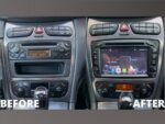 Штатна магнітола FORS.auto M100 для Mercedes-Benz W209 в інтер'єрі авто