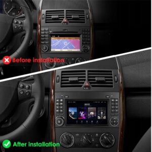 Штатна магнітола FORS auto Mercedes B200 в інтер'єрі авто