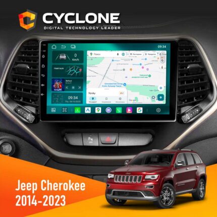 Штатна магнітола Jeep Cherokee 2014-2023 Cyclone C10-013 4x64 DSP 4G