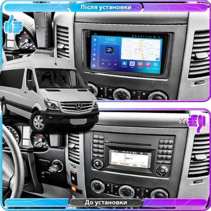 Штатна магнітола FORS.auto FS 2 PRO для Mercedes-Benz Sprinter (W906)/Volkswagen Crafter (2+32Gb, 9") 2006+ – 2