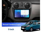 Штатна магнітола Renault Sandero Logan FORS auto в інтер'єрі автомобіля