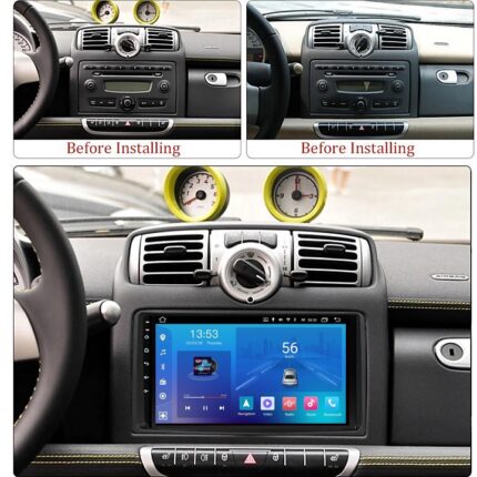 Штатна магнітола FORS.auto FS 1 LITE для Smart Fortwo (2005-2010) в інтер'єрі