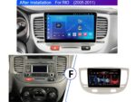 Штатна магнітола FORS auto Kia Rio (2005-2011) - вигляд збоку