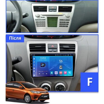 Штатна магнітола FORS.auto для Toyota Vios з можливістю підключення камер