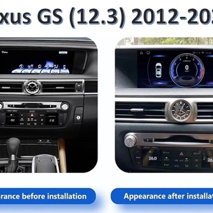 Штатна магнітола Lexus GS FORS.auto в інтер'єрі авто