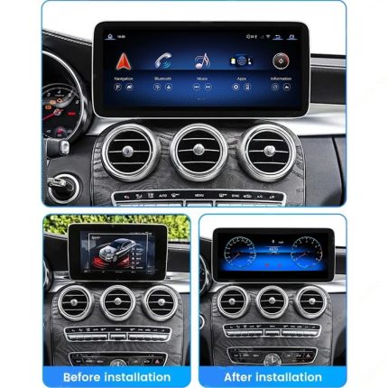Штатна магнітола FORS.auto для Mercedes Benz GLC Class (W205/W446) в інтер'єрі авто