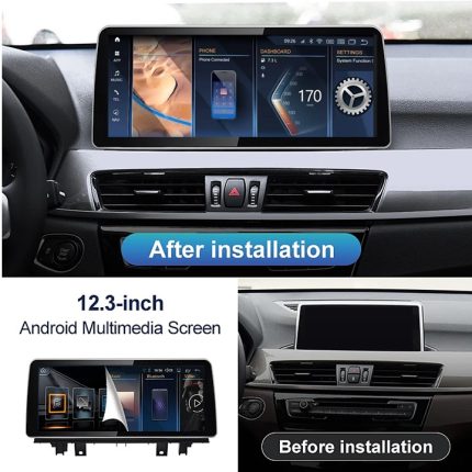 Штатна магнітола BMW X1 F48/X2 F49 FORS.auto EVO (8+64Gb, 12.3") в інтер'єрі авто