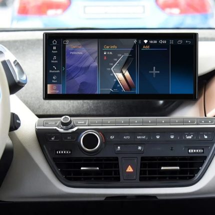 Штатна магнітола BMW i3 FORS.auto в інтер'єрі автомобіля
