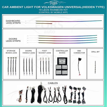 Підсвітка салону FORS.auto Universal для VW (Hidden Type)-18 LEDs