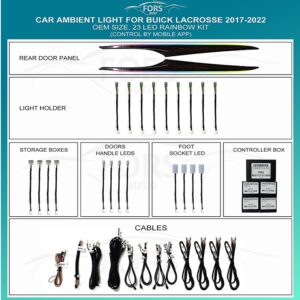 Підсвітка салону FORS.auto для Buick LaCrosse 2017-2022 (Rainbow Kit)-23 LEDs