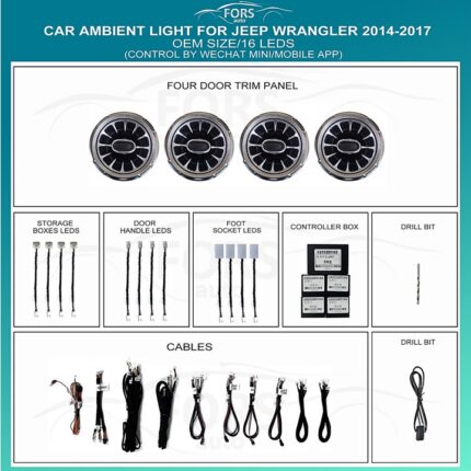 Підсвітка салону FORS.auto для Jeep Wrangler 2014-2017 (Ambient Light)-16 LEDs
