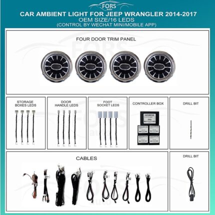 Підсвітка салону FORS.auto для Jeep Wrangler 2014-2017 (Ambient Light)-16 LEDs